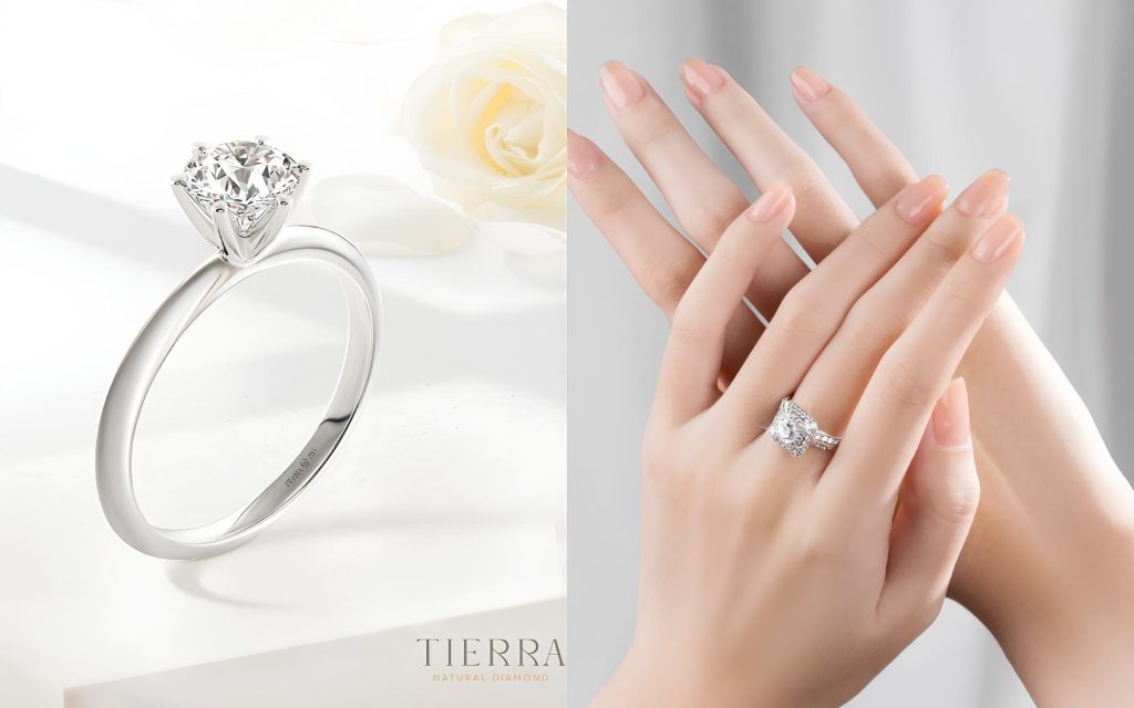 Thiết kế nhẫn đính kim cương tự nhiên đẹp tinh tế