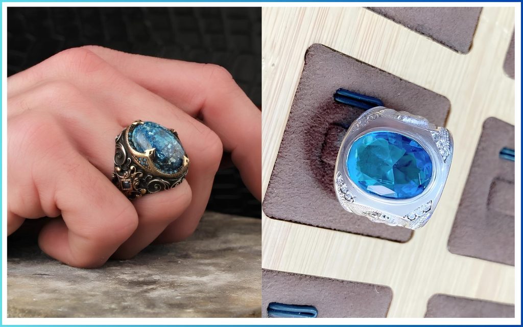 Nhẫn nam đá Opal xanh: Đầy thu hút, tôn lên vẻ mạnh mẽ và cá tính