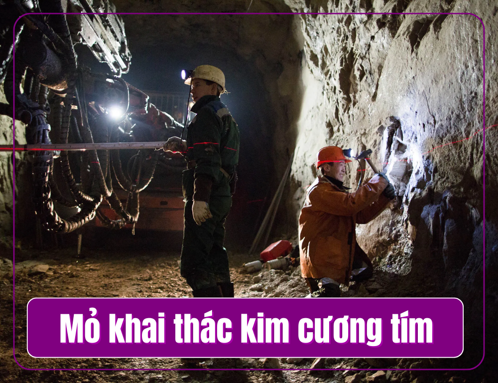 Mỏ khai thác kim cương tím nằm chủ yếu ở Canada, Nga và Úc