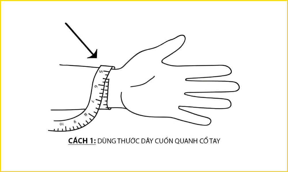 Sử dụng thước dây mềm là cách đo size vòng tay phổ biến