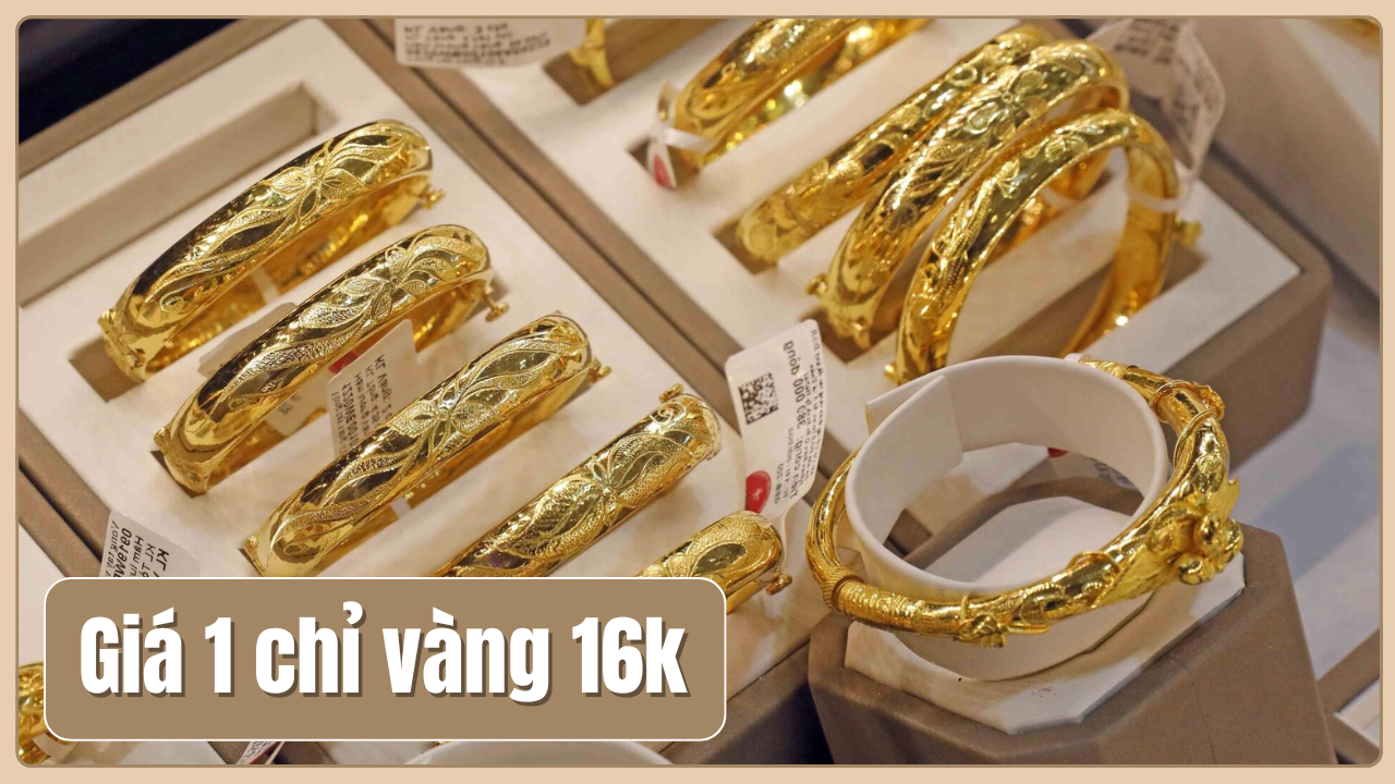 Vàng 16K là vàng tây chứa 66,67% vàng nguyên chất
