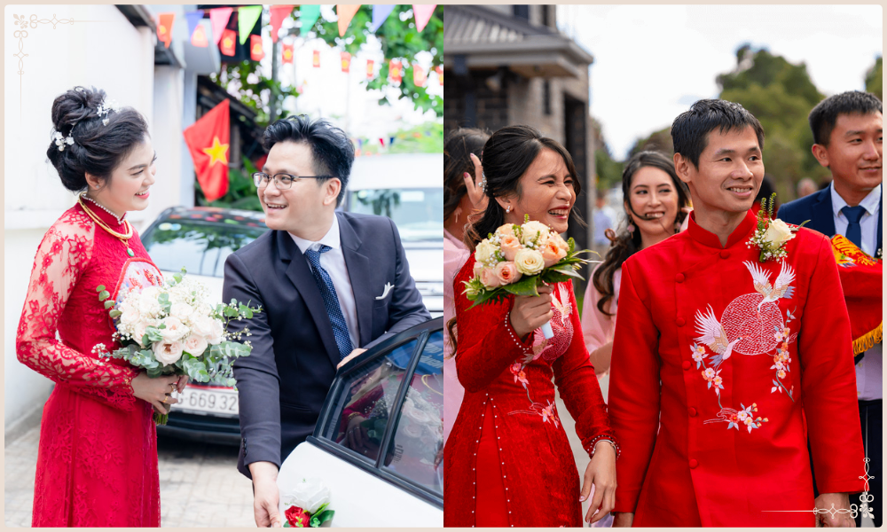 Bắt đầu làm lễ đón dâu về nhà trai