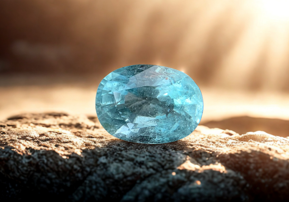 Một viên đá beryl aquamarine có tiêu chuẩn 4C cao