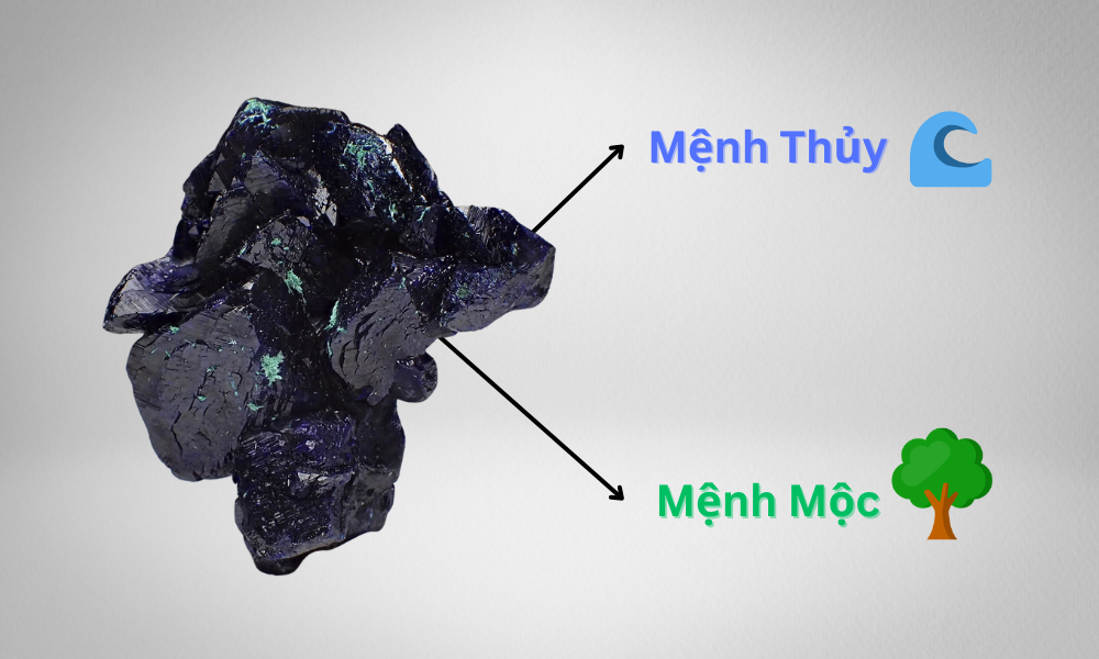 Người mệnh Thủy và Mộc có thể dùng đá Azurite