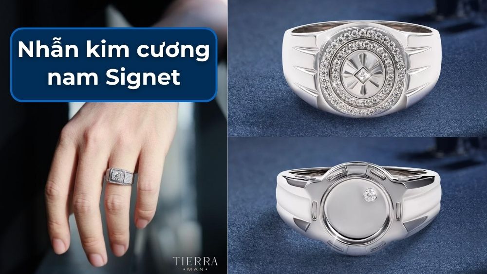 Khám phá mẫu nhẫn kim cương nam Signet - Vẻ đẹp uy quyền của những quý ông đẳng cấp