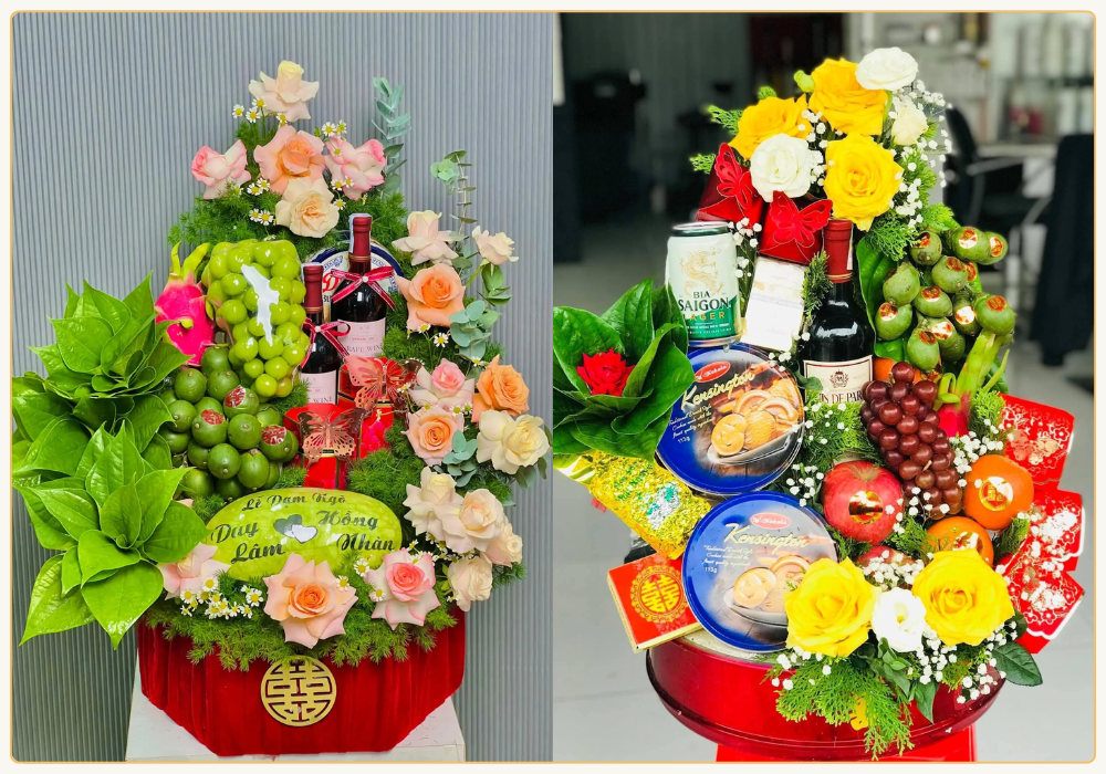 Mâm trầu cau đám cưới hiện đại
