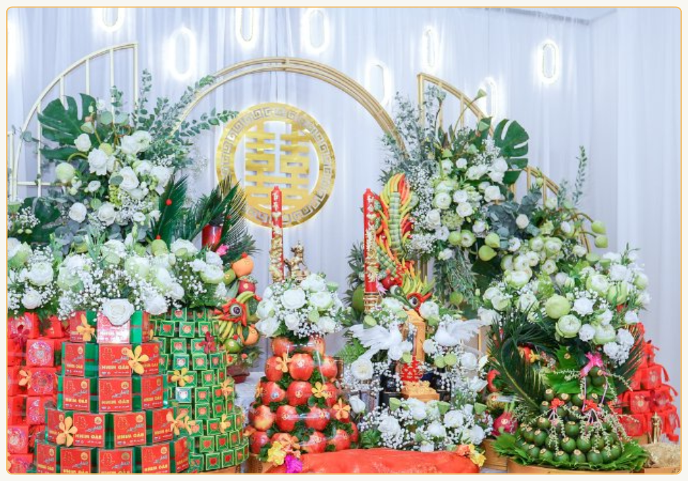 Mâm trầu cau đám cưới sang trọng
