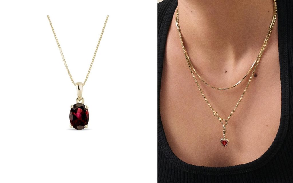 Mặt dây chuyền đá Ngọc Hồng Lựu Garnet
