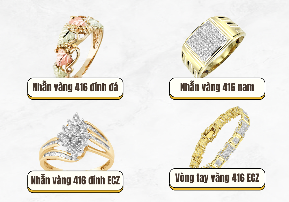 Những mẫu trang sức vàng 416 phổ biến