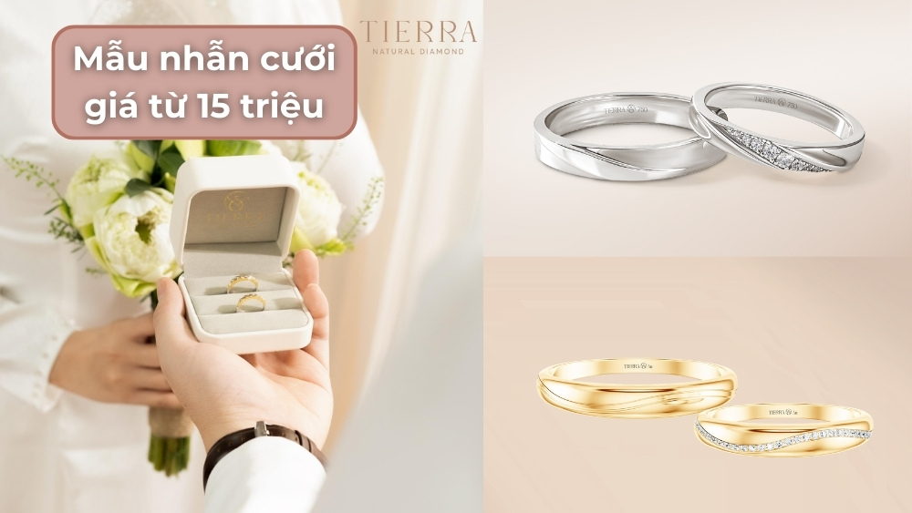 Những mẫu nhẫn cưới giá từ 15 triệu đồng cho các cặp đôi