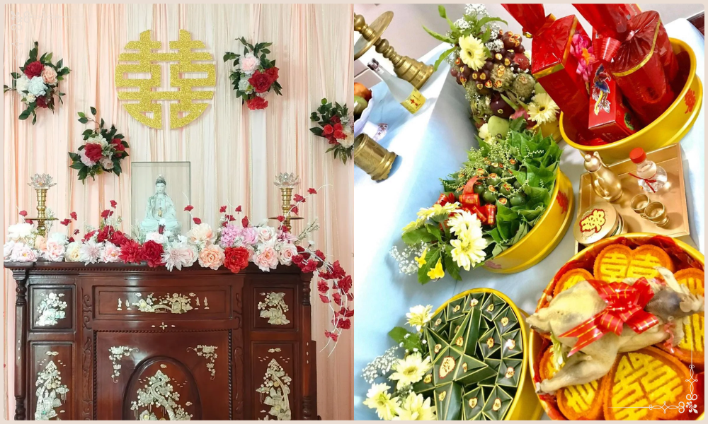 Sính lễ và bàn thờ sơ sài
