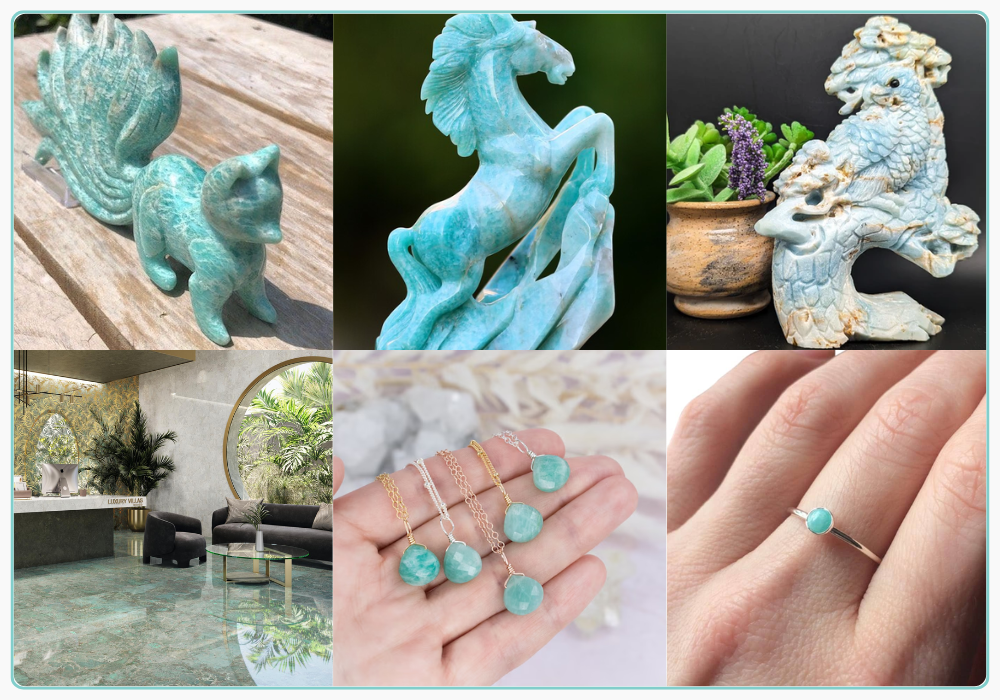 Đá Amazonite dùng trong trang trí và trang sức