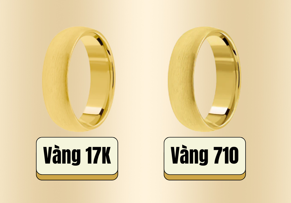 Vàng 17K được xem là vàng 710