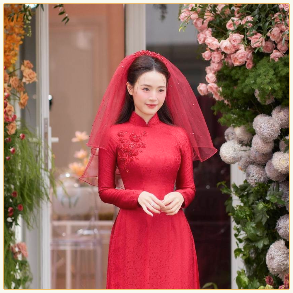 Màu đỏ của khăn voan cô dâu