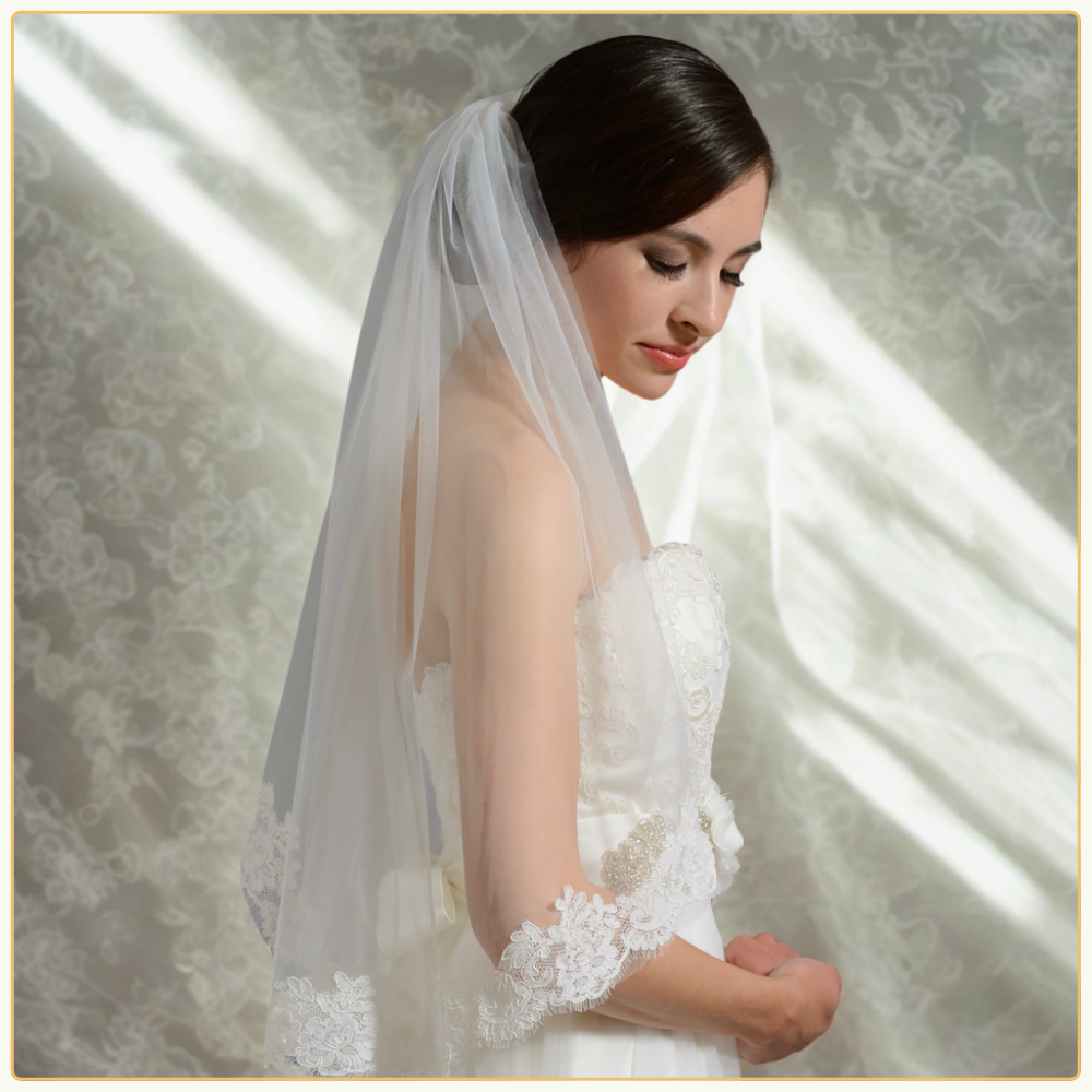 Kiểu khăn voan cô dâu trắng