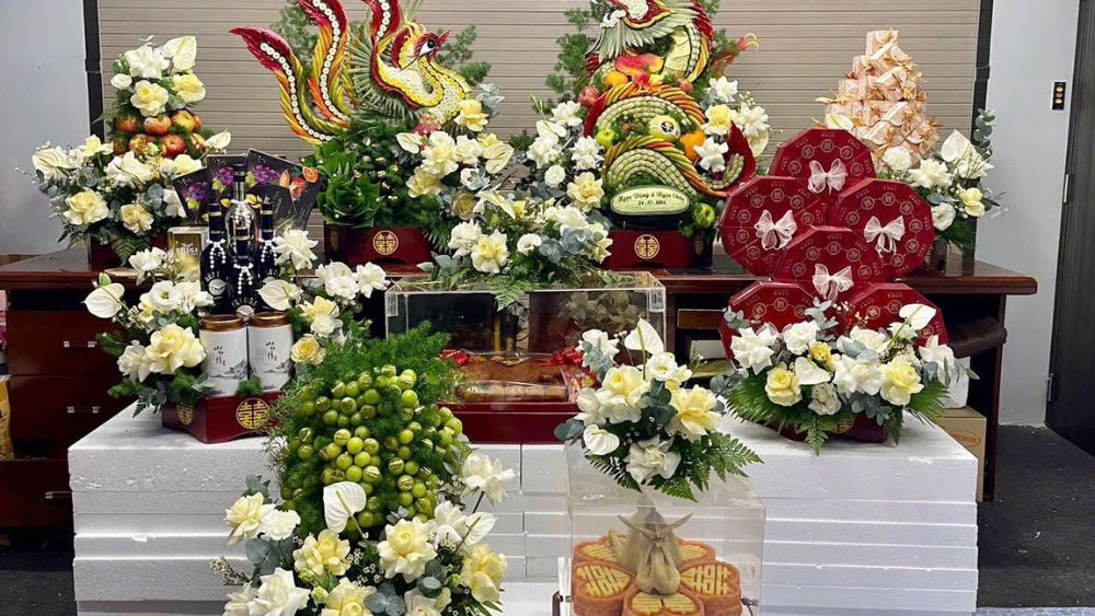 Mâm quả cưới hỏi hiện đại