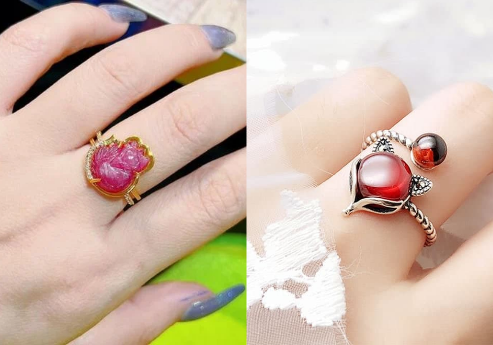 nhẫn hồ ly huyết đỏ trừ tà