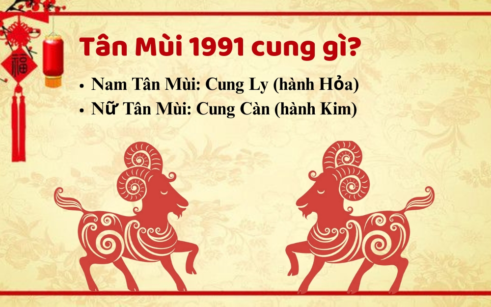 Nam sinh năm 1991 mệnh gì cung gì? Nữ sinh năm 1991 mệnh gì cung gì?