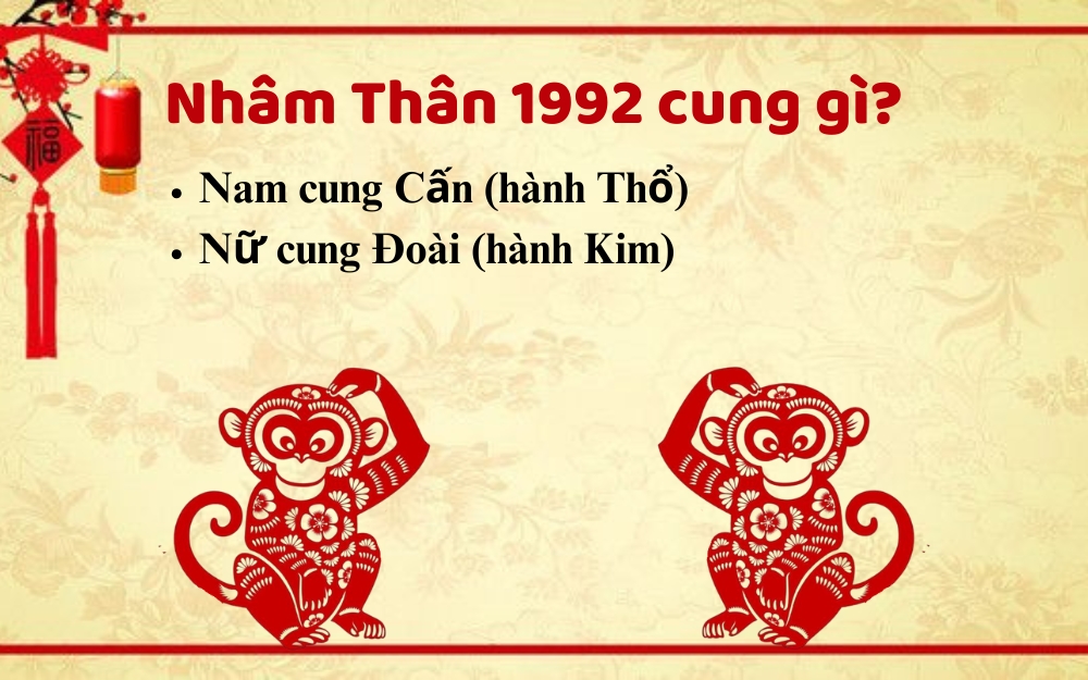 Nam, nữ sinh năm 1992 mệnh gì cung gì?