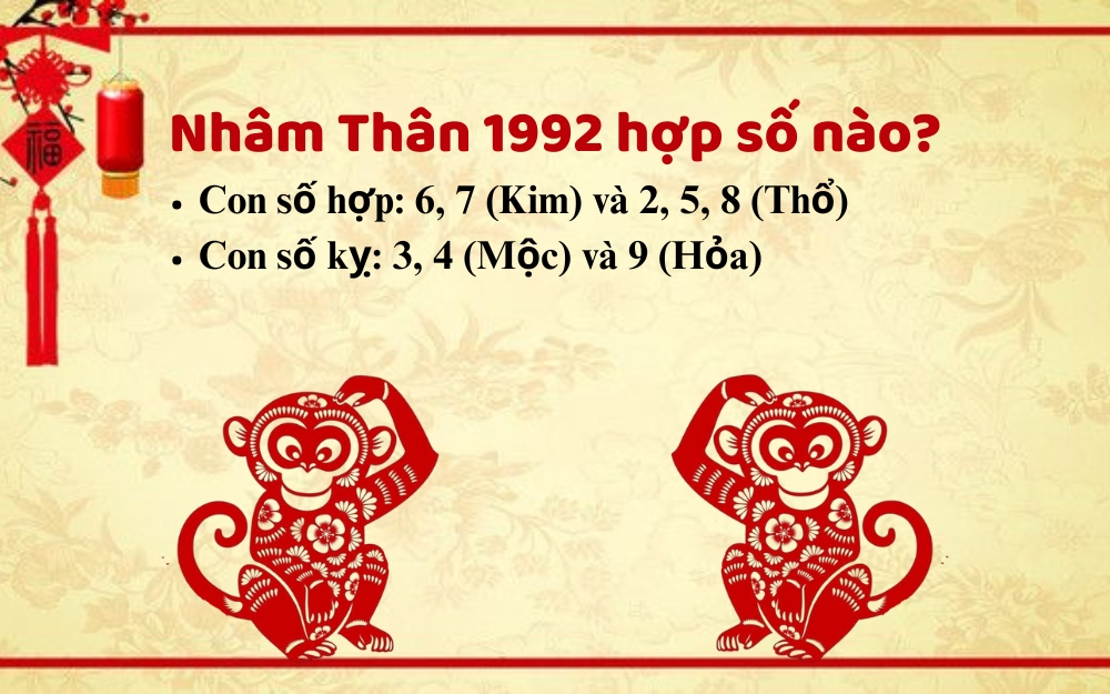 Nam, nữ sinh năm 1992 mệnh gì hợp số nào?