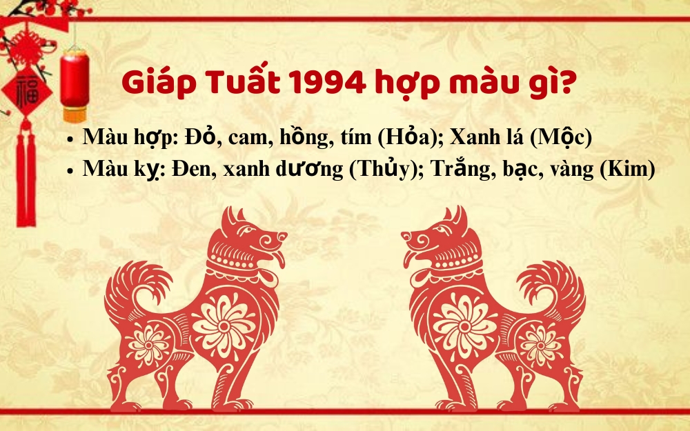 Nam, nữ sinh năm 1994 mệnh gì hợp màu nào?