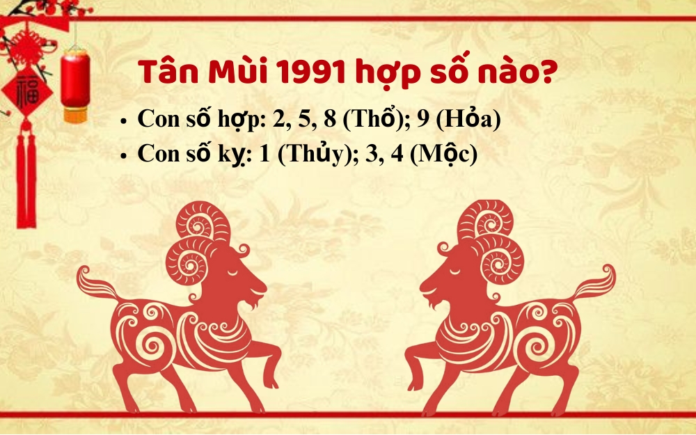 Người tuổi mùi 1991 mệnh gì hợp số nào? Con số may mắn cho tuổi Tân Mùi 1991