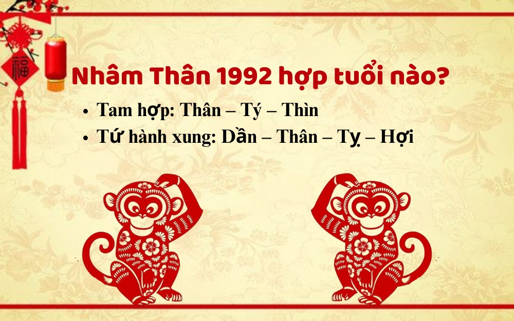 Nam, nữ tuổi Nhâm Thân 1992 mệnh gì hợp tuổi nào?