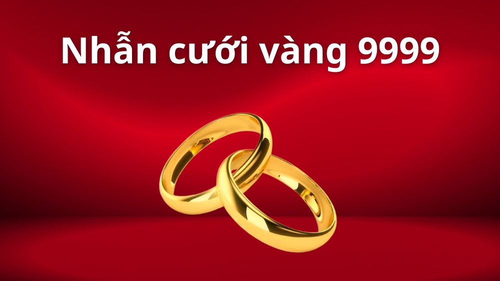 Bộ trang sức cưới vàng 9999 gồm nhẫn cưới vàng 9999
