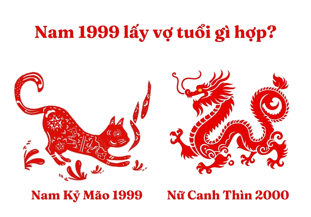 Nam 1999 lấy vợ tuổi gì hợp nhất? 1999 lấy vợ năm nào tốt? 4 Nam Kỷ Mão 1999 và nữ Canh Thìn 2000