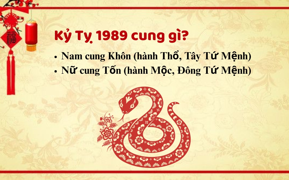 Nam sinh năm 1989 cung mệnh gì? Nữ sinh năm 1989 cung mệnh gì?