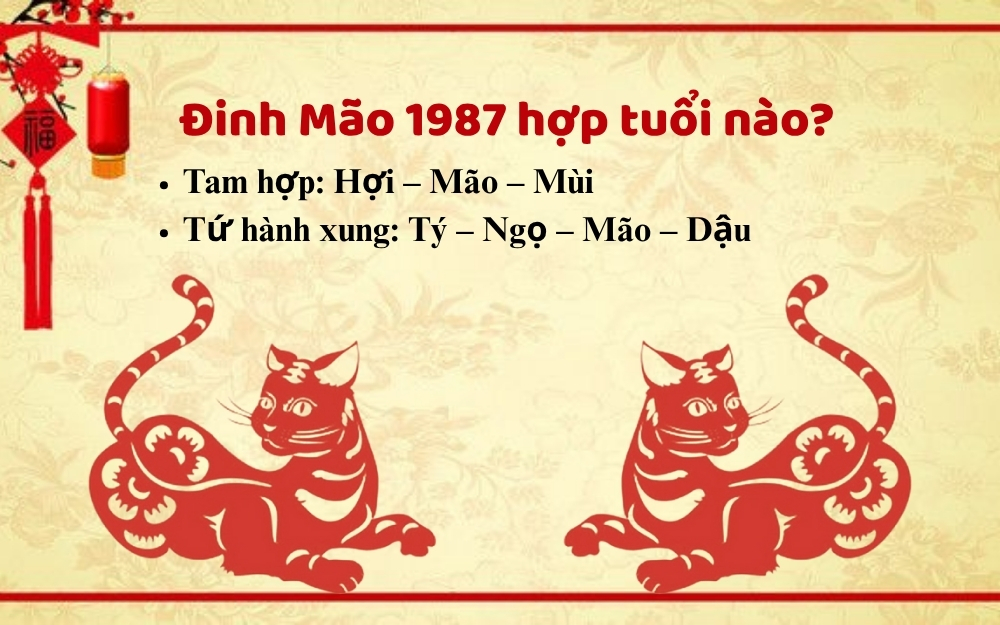 Nam, nữ tuổi Đinh Mão sinh 1987 mệnh gì hợp tuổi gì?