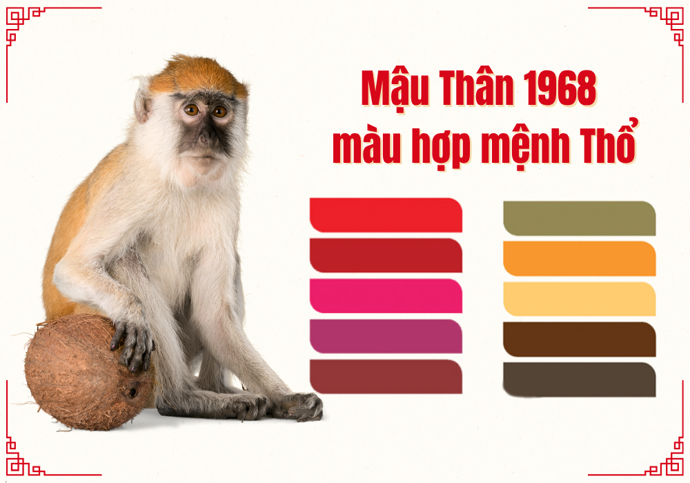 Tuổi Mậu Thân hành Thổ 1968 mệnh gì hợp màu gì?