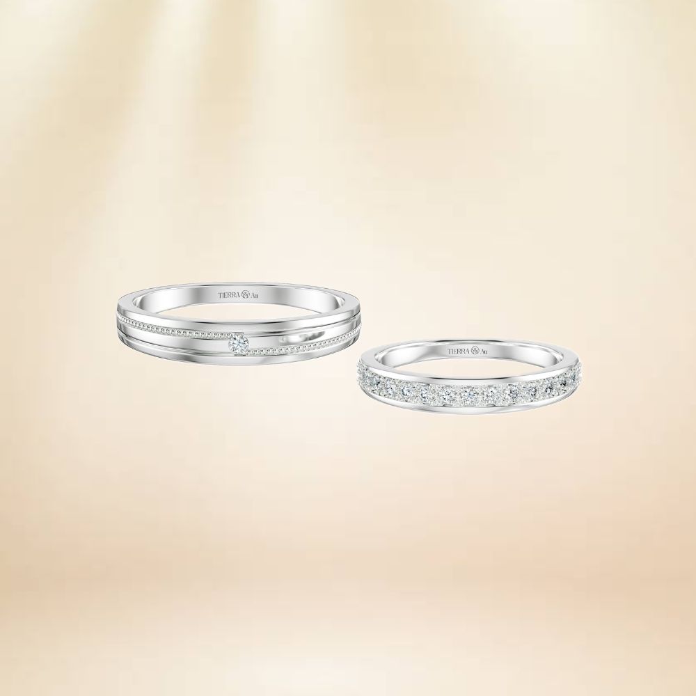 Nhẫn cưới vàng trắng BNC1002