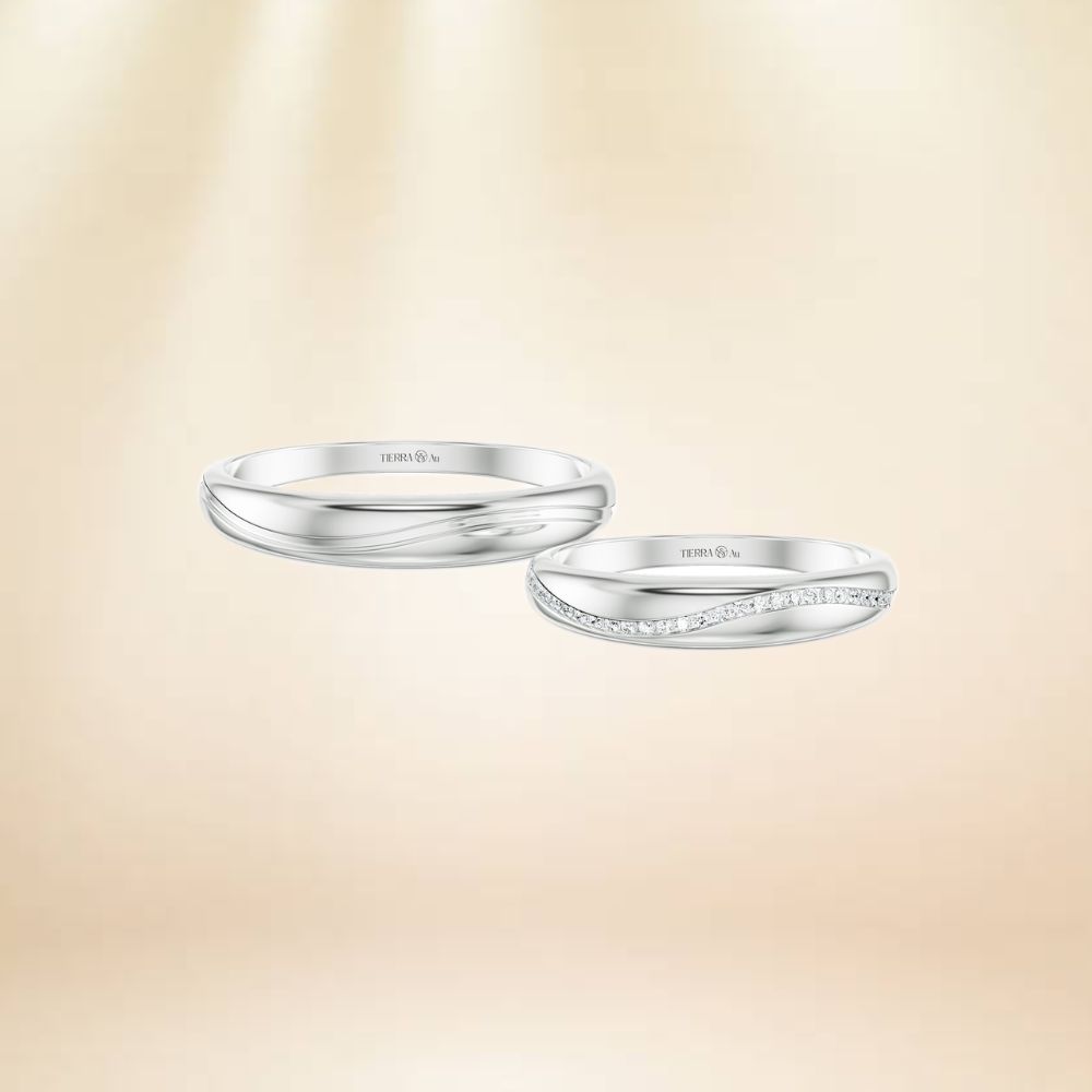 Nhẫn cưới vàng trắng BNC2054