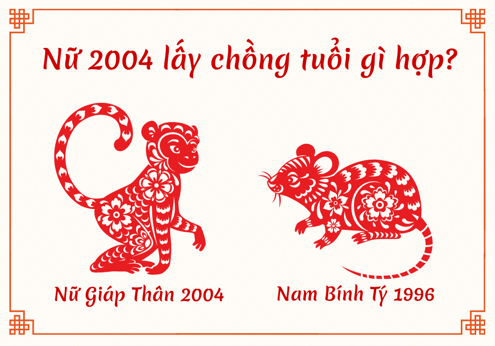 Nữ Giáp Thân 2004 lấy chồng Bính Tý 1996