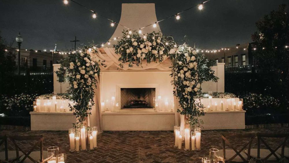Phong cách tiệc cưới ngoài trời ban đêm Fairy Light lung linh như cổ tích