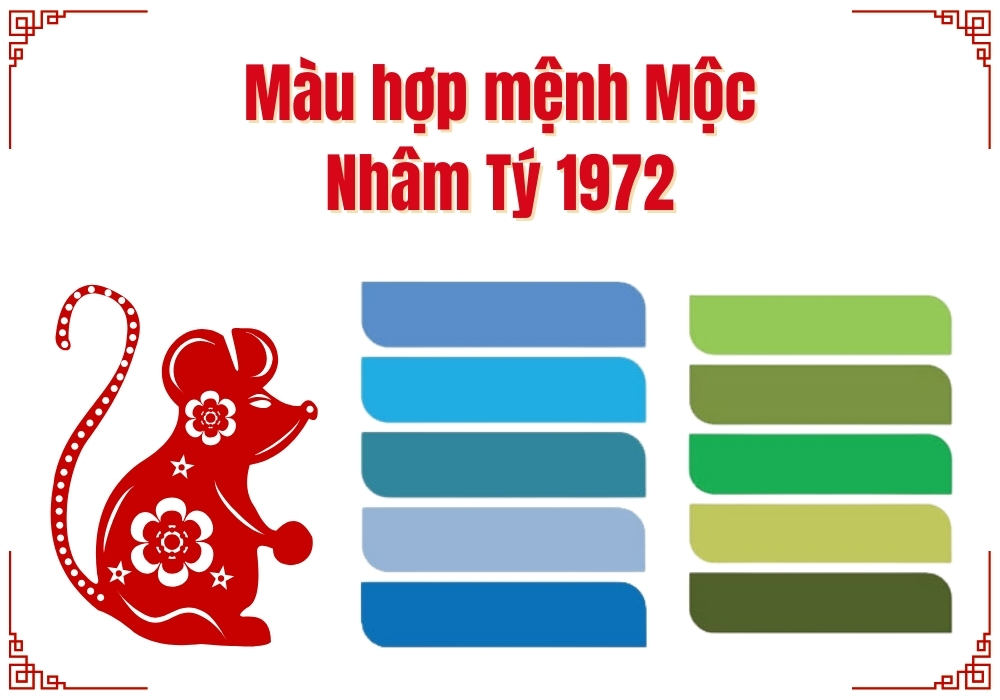 Tuổi Nhâm Tý 1972 mệnh gì hợp màu gì