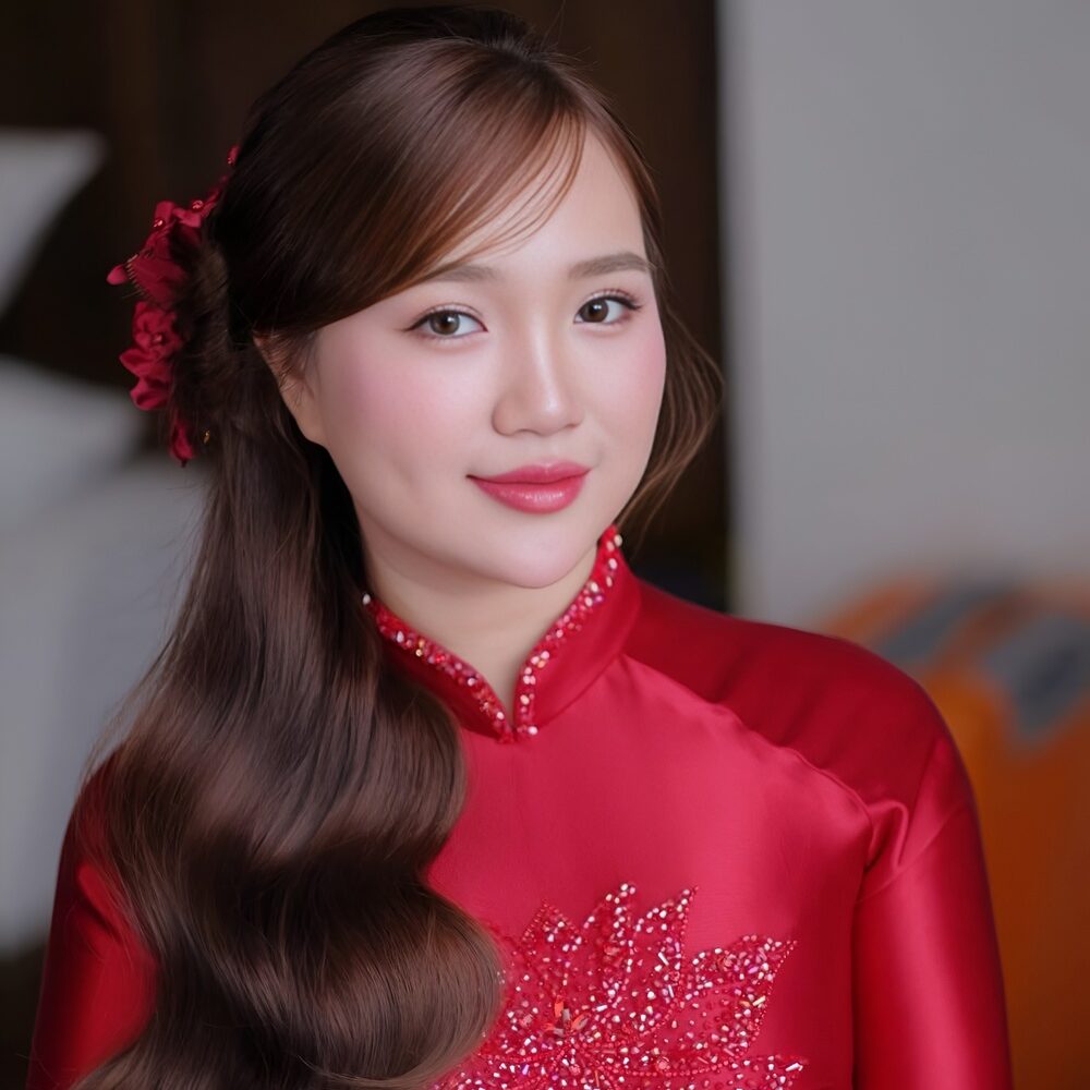 20+ kiểu tóc cô dâu đẹp nhất hiện nay, phù hợp với khuôn mặt 4 Kiểu tóc cô dâu mặc áo dài đội mấn là kiểu tóc áo dài cô dâu đẹp