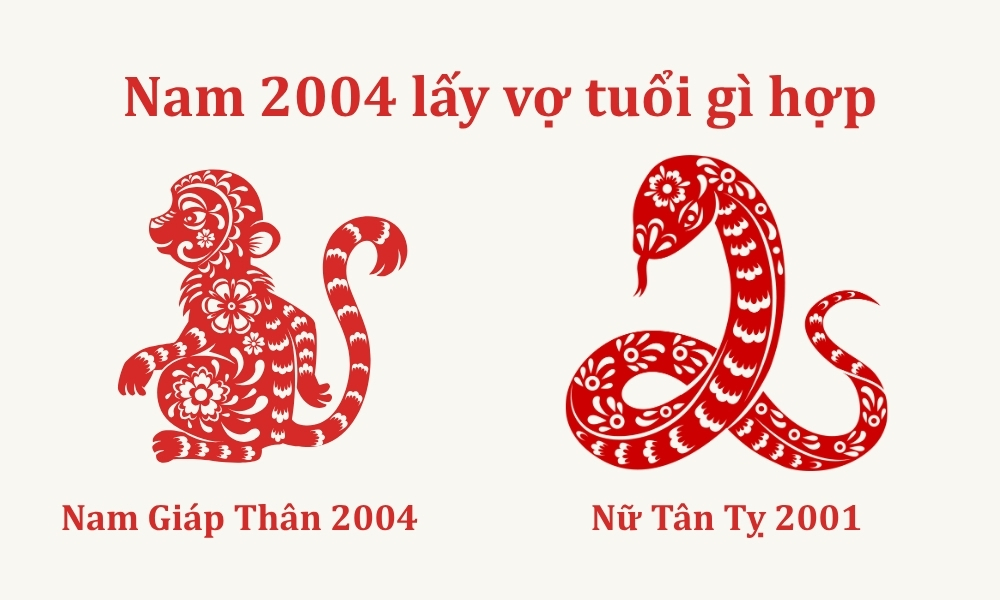 Tuổi Giáp Thân nam 2004 lấy vợ tuổi gì hợp nhất? 4 Nam Giáp Thân 2004 lấy nữ Tân Tỵ 2001