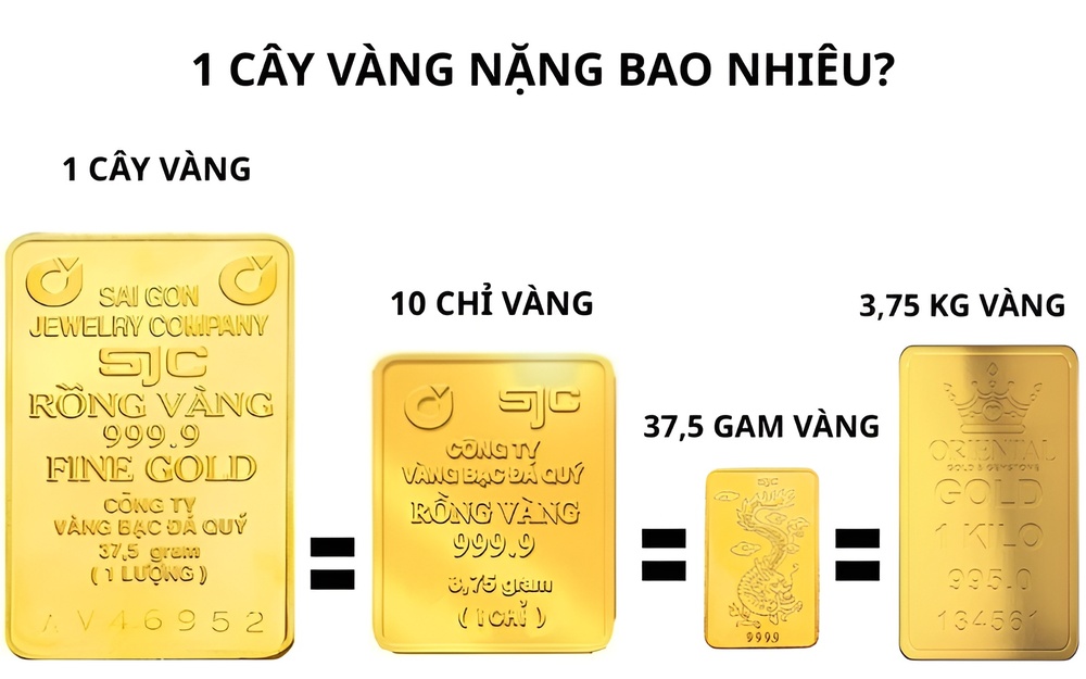 1 cây vàng bao nhiêu tiền hôm nay? Bảng giá 1 cây vàng 2026 5 Cách quy đổi 1 cây vàng nặng bao nhiêu (chỉ, phân, gam, kg)