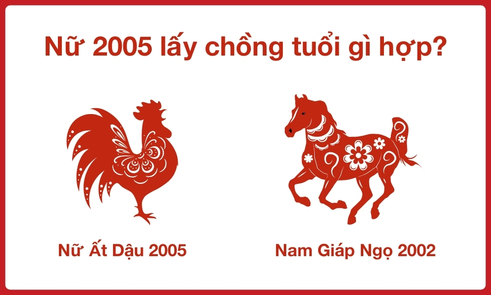 Nữ 2005 lấy chồng tuổi gì hợp? Tình duyên nữ Ất Dậu 2005 5 Nữ 2005 hợp với tuổi nào? Vợ Ất Dậu 2005 lấy chồng Giáp Ngọ 2002