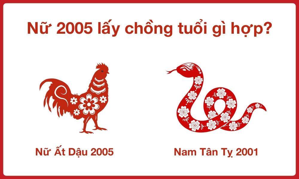 Nữ 2005 lấy chồng tuổi gì hợp? Tình duyên nữ Ất Dậu 2005 4 Tra cứu nữ 2005 lấy chồng tuổi gì hợp? Vợ Ất Dậu 2005 lấy chồng Tân Tỵ 2001