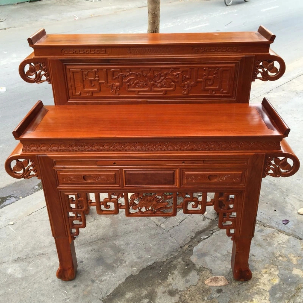 Các mẫu bàn thờ gia tiên đơn giản đẹp 1 tầng, 2 cấp, 3 cấp 11 Mẫu bàn thờ gia tiên 2 tầng số 1