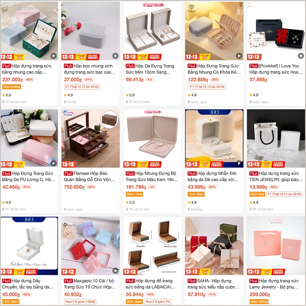 30+ Mẫu hộp đựng trang sức đẹp, cao cấp, sang trọng, giá tốt