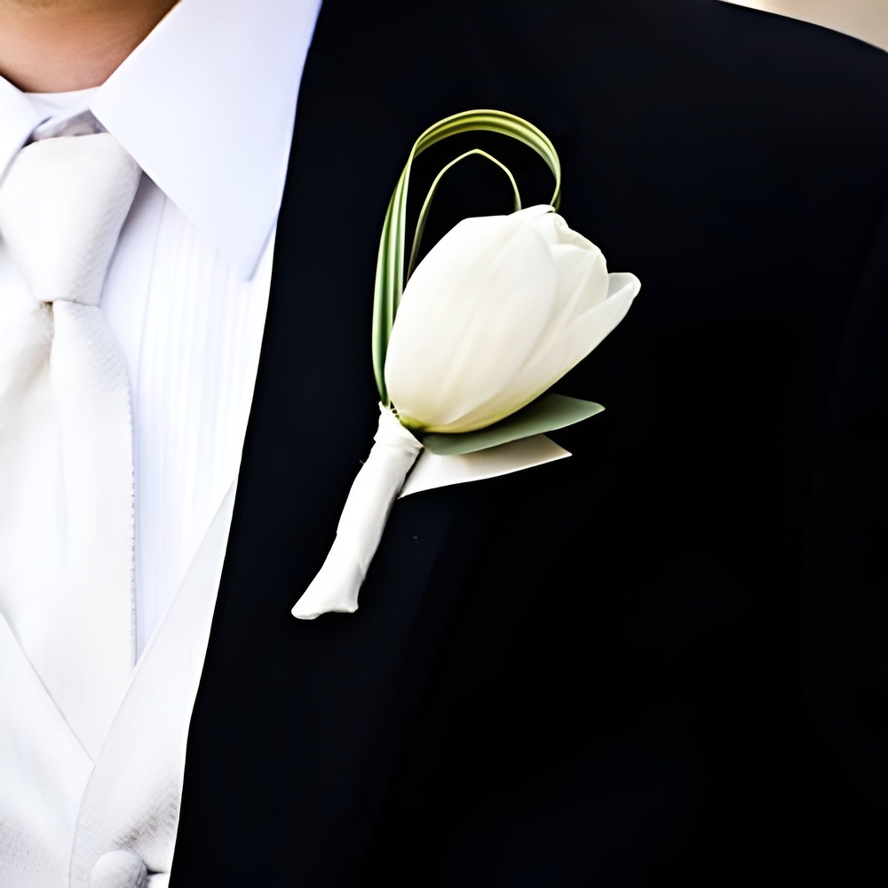 25+ Mẫu hoa cài áo chú rể đẹp, hoa cài áo đám cưới hai họ 14 Hoa cài áo chú rể tulip