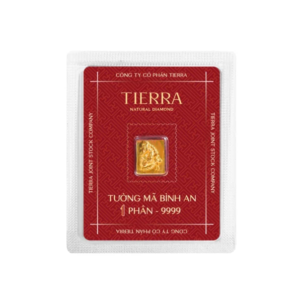 Thẻ vàng mỹ nghệ Tường Mã Bình An 1 phân vàng 24K