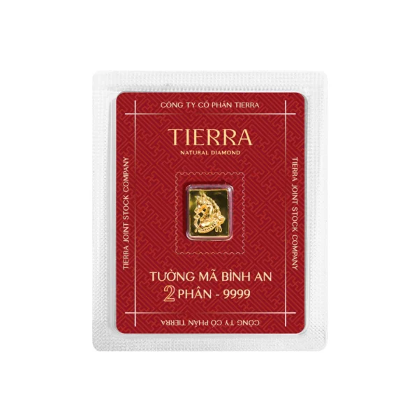 Thẻ vàng mỹ nghệ Tường Mã Bình An 2 phân vàng 24K