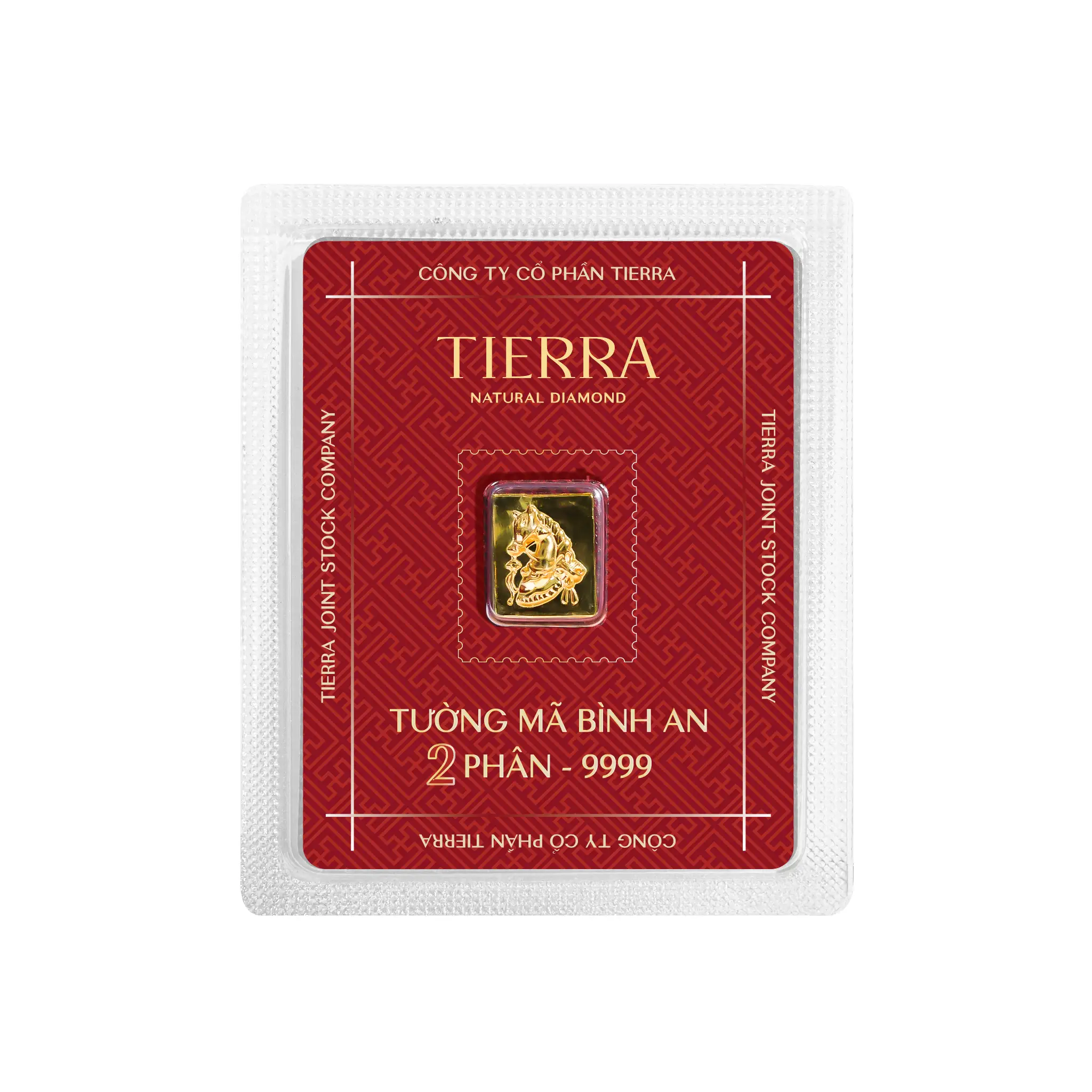 Thẻ vàng mỹ nghệ Tường Mã Bình An 2 phân vàng 24K