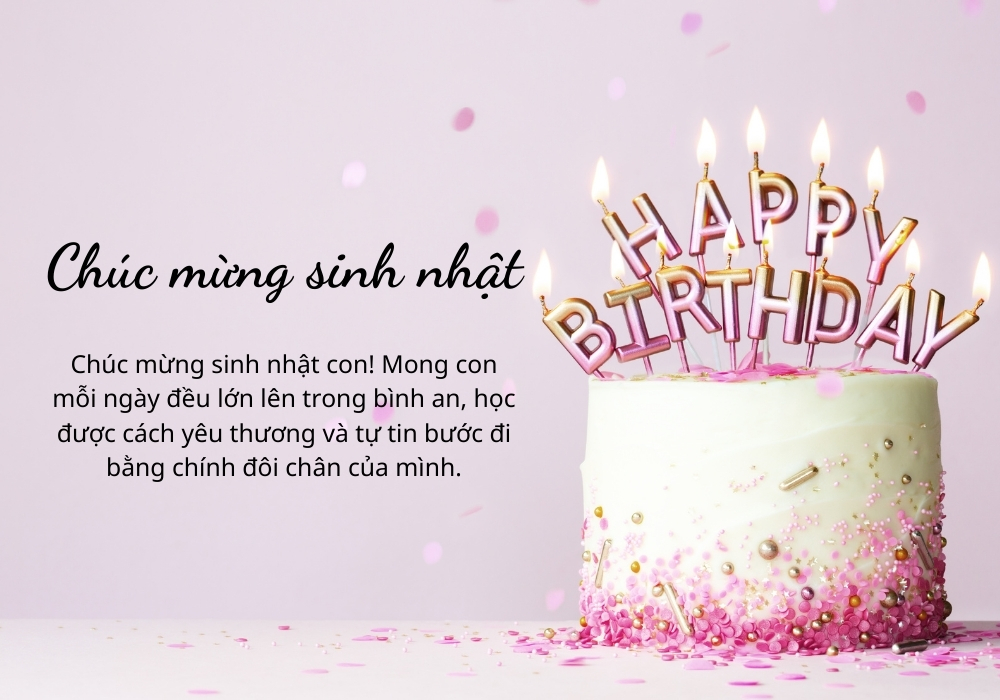 Lời chúc sinh nhật tặng con gái, con trai yêu