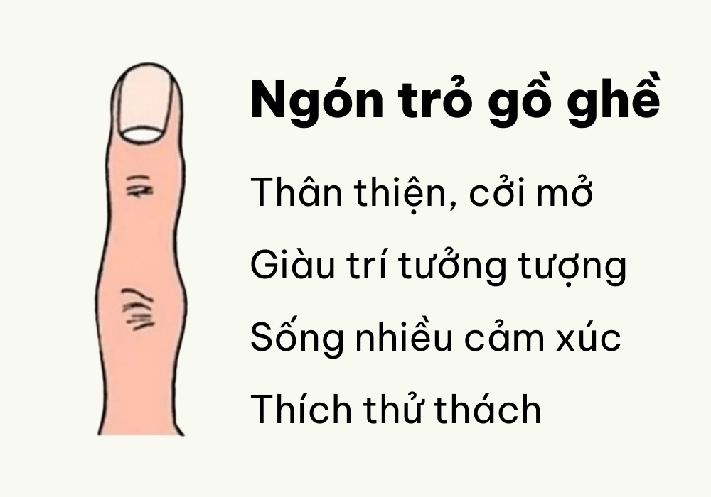Ngón trỏ tiết lộ gì về tính cách & tình cảm của đối phương? 4 ngón trỏ có hình dáng gồ ghề thường là kiểu người sống nhiều cảm xúc